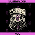 Retro Bear With Cheese Grater Hat And PNG, Sunglasses Vintage PNG