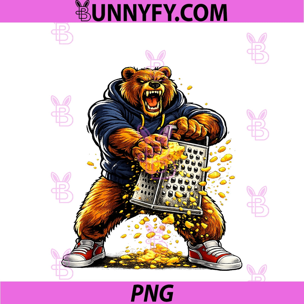 Retro Bear With Cheese Grater PNG, Hat And Sunglasses Vintage PNG