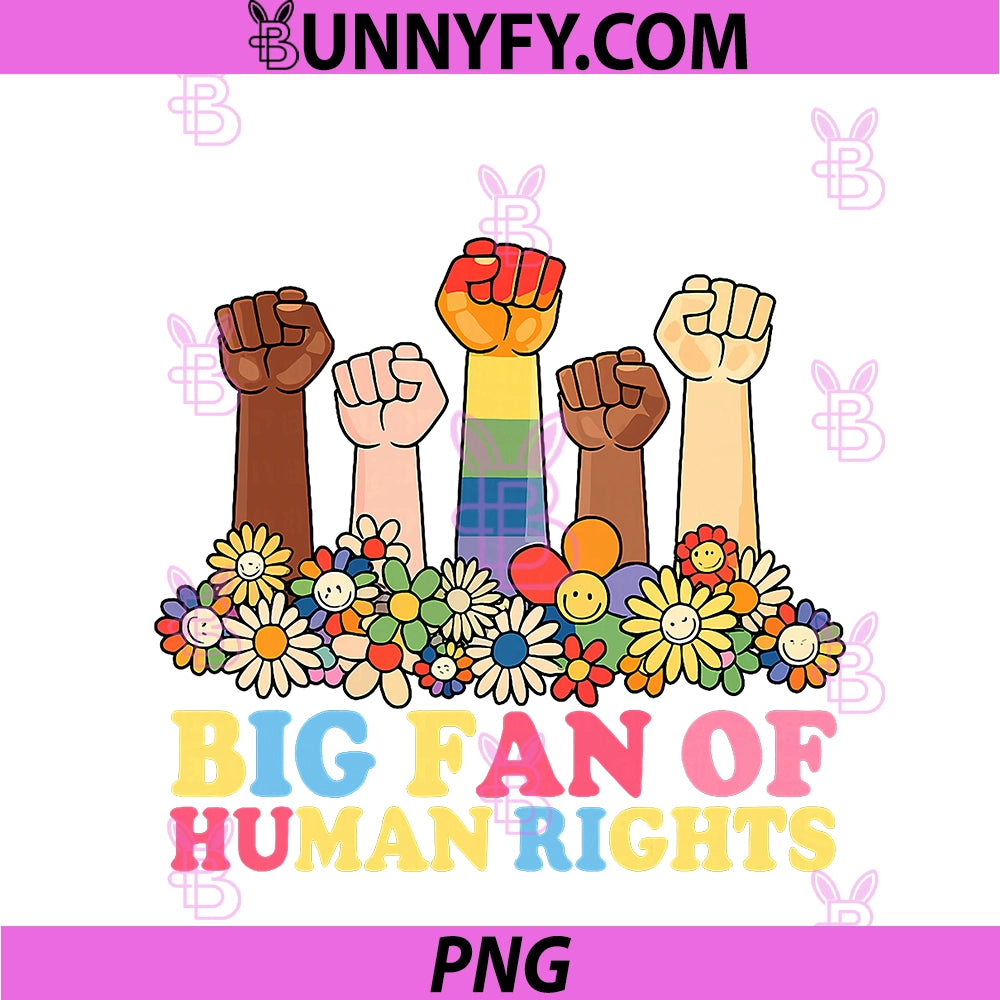 Retro Big Fan Of Human Rights PNG, Trendy Equality Rainbow LGBT PNG