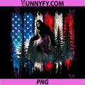 Retro Bigfoot Sasquatch PNG, American Flag Patriotic 4th of July PNG