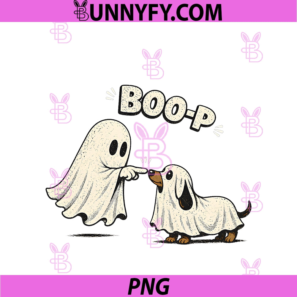 Retro Boo Boo-p Dog Ghost PNG, Funny Halloween Dog Lovers Dog PNG