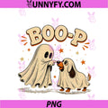 Retro Boo Boo-p Dog Ghost PNG, Funny Halloween Dog Lovers Dog PNG