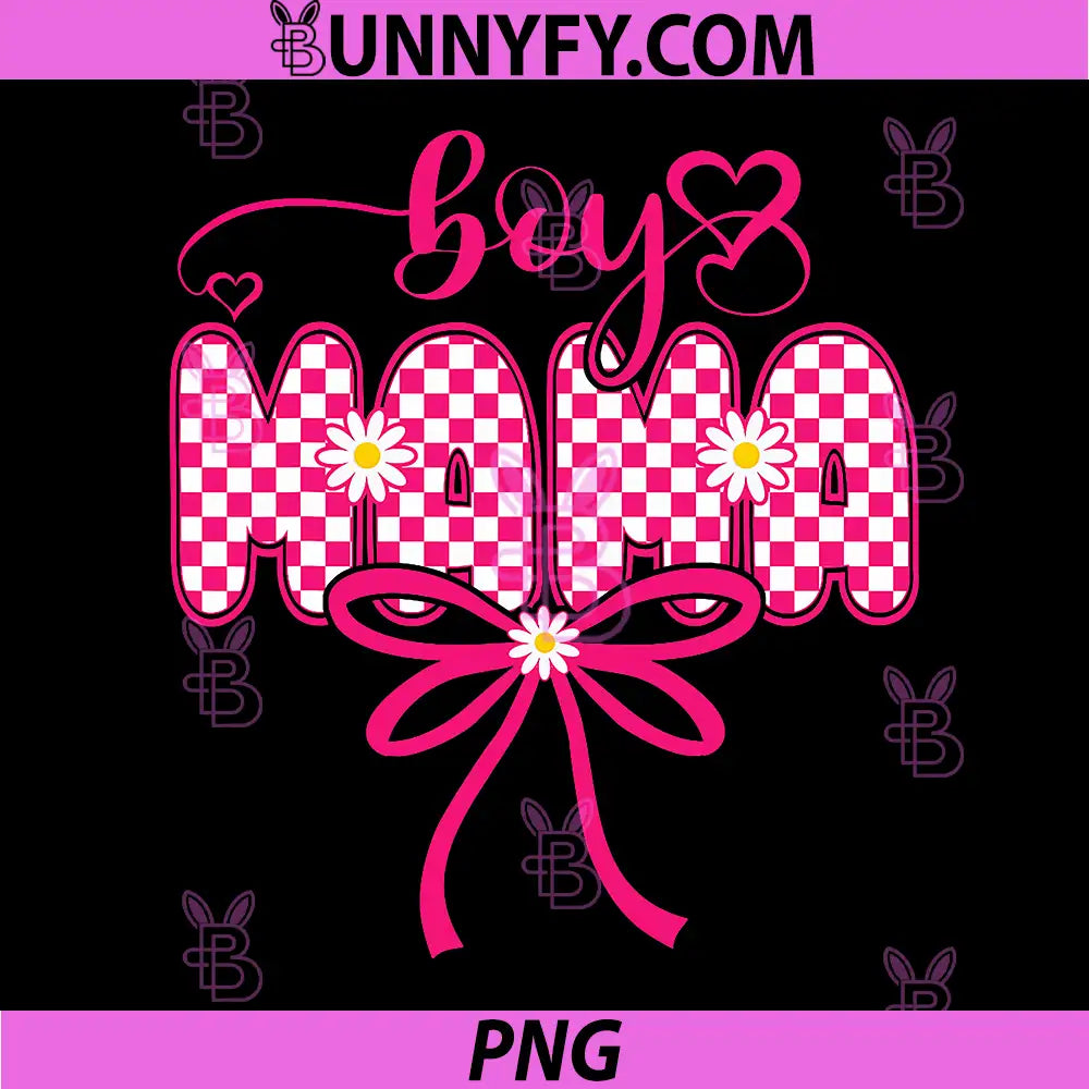 Boy Mama PNG, Mothers Day Checkered PNG