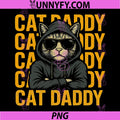 Cat Daddy Cool Hoodie Cat PNG, Retro Sunglasses Animal PNG