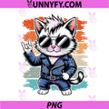 Retro Cat Rock PNG, Novelty Music Funny PNG