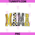 Retro Checkered Funny Game Day PNG, Softball Mama Team Sport Mom PNG