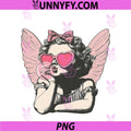 Retro Cupid Valentine Day Cute PNG, Vintage Cupid Blowing Bubble PNG