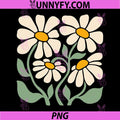 Retro Daisy Flowers PNG, Minimal Floral Graphic Cottagecore PNG