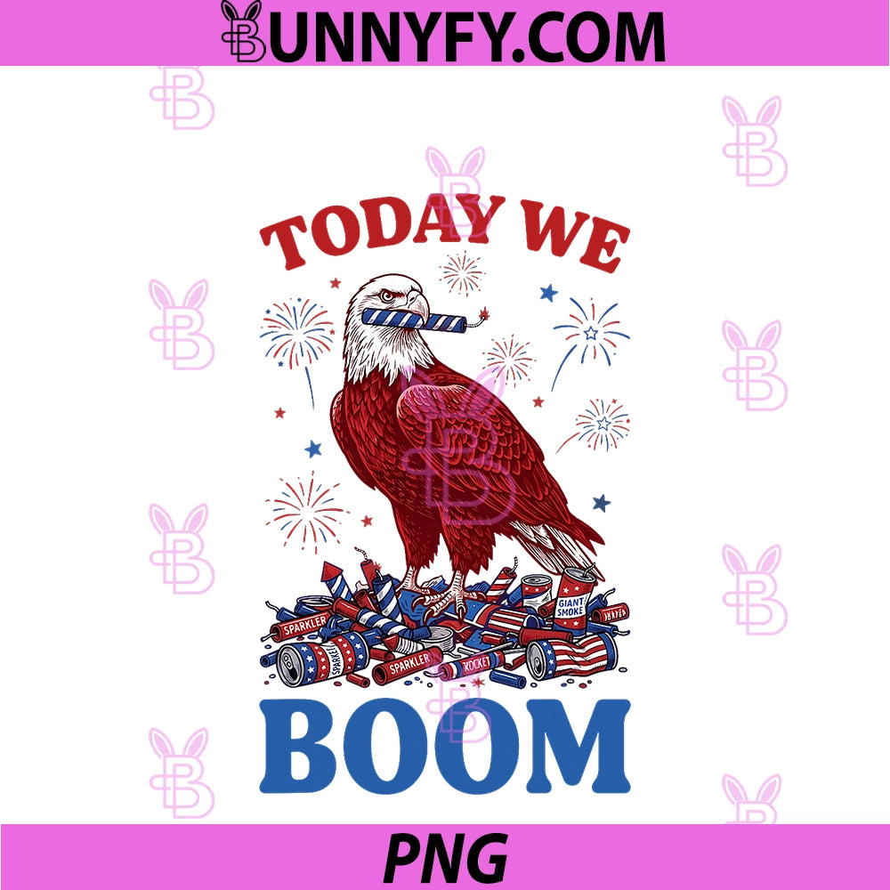 Retro Funny 4th Of July Eagle Beer PNG, Today We Boom Fireworks PNG