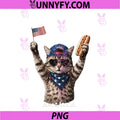 Retro Funny America Cat Hot Dog Lovers PNG, Patriotic US Flag PNG