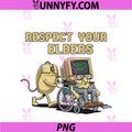 Retro Gaming PNG, Funny Gamer Controller 80s Respect Your Elders PNG