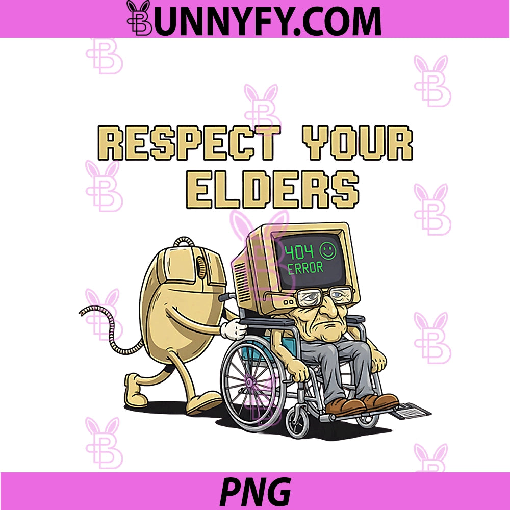 Retro Gaming PNG, Funny Gamer Controller 80s Respect Your Elders PNG
