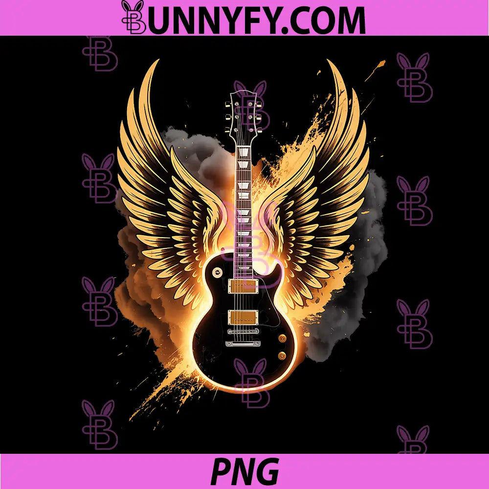 Guitar Wings Abstract Art PNG, Rock and Roll Musician PNG