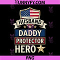 Retro Husband Daddy Protector PNG, Hero Fathers Day American Flag PNG