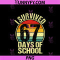 Retro I Survived 67 Days Of School PNG, Funny Six Seven 6 7 Meme PNG