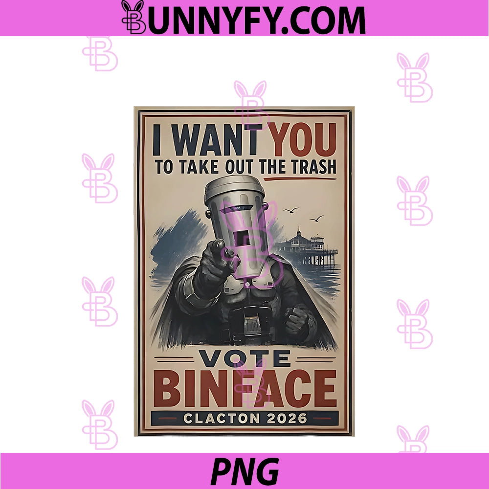 Retro I Want You To Take Out The Trash PNG, Vote Binface 2026 PNG