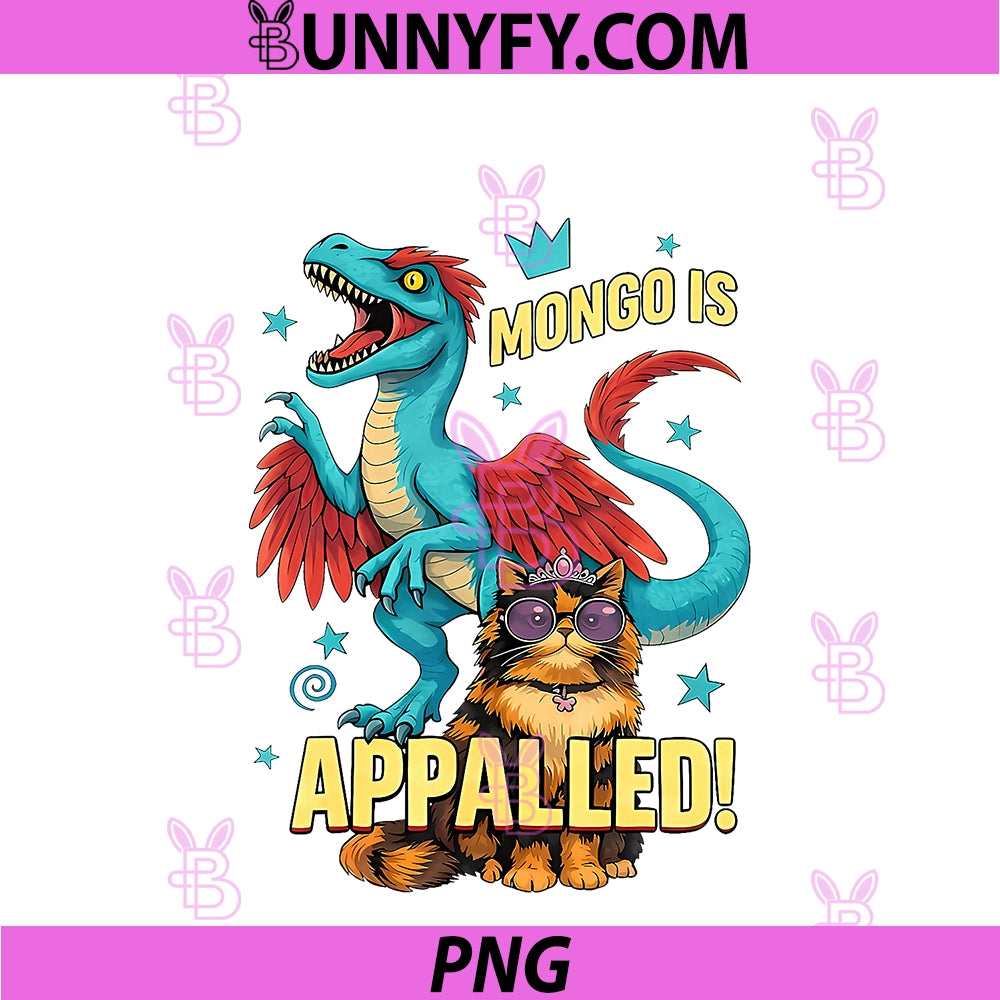 Retro Mongo Is Appalled PNG, Princess Cat Riding Dinosaur PNG