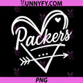 Packers Heart Arrow Script Design PNG, Retro Love Football Art PNG