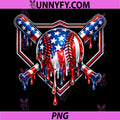 Retro Patriotic American Flag PNG, Baseball Drip 4th of July PNG