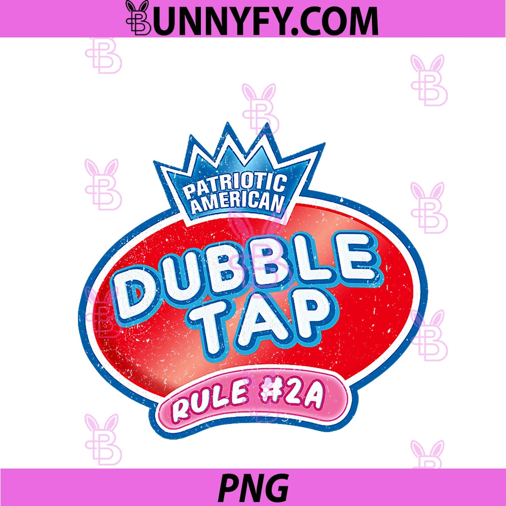 Retro Patriotic American PNG, Double Tap Rule 2A Vintage Grunge PNG