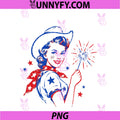 Retro Patriotic Cowgirl PNG, Vintage Americana PNG