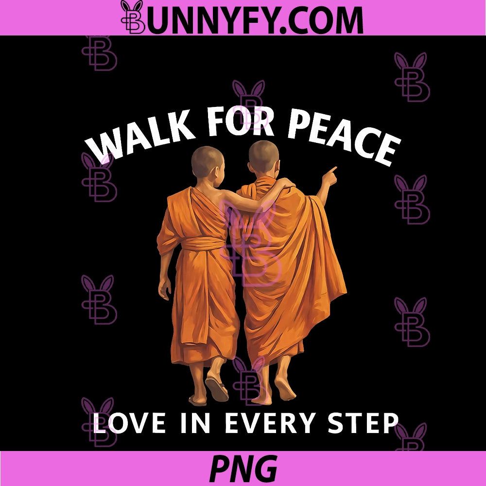 Retro Peace Walking Monks & Dog PNG, Minimalist Zen Art PNG