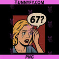 Retro Pop Art Comic 6x7 PNG, Funny Math Meme 67 Question Brainrot PNG