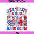 Retro Red White And Blue Nicu Crew PNG, America 4th Of July Nurse PNG