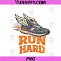 Retro Run Hard PNG, Athletic Shoe Wings PNG