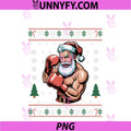 Retro Santa Boxing Player PNG, Funny Ugly Christmas Xmas PNG