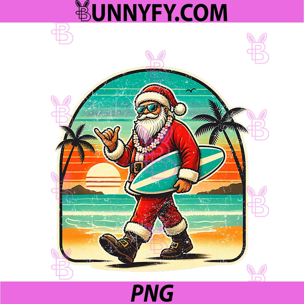 Retro Santa Rock On Hawaiian PNG, Christmas In July PNG