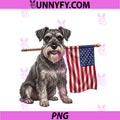 Retro Schnauzer American Flag PNG, Patriotic Dog 4th Of July PNG