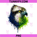 Colorful Hawk Head Watercolor Art PNG, Abstract Eagle Paint Splash PNG