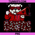 Sic Em Dawgs Bulldog Mascot Art PNG, Retro Red Cheer Dog PNG