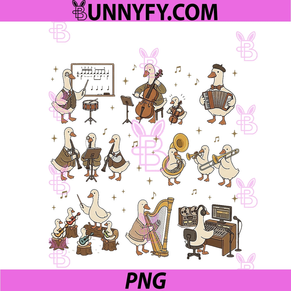 Retro Silly Goose Music PNG, Teacher School Band Musician Friend PNG