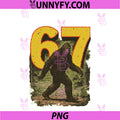 Retro Six Seven Meme 67 PNG, Bigfoot Cryptid Viral Internet Trend PNG