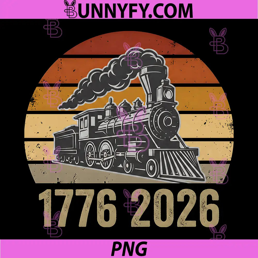 Retro Steam Locomotive 4014 PNG, 4th of July America 250th Train PNG