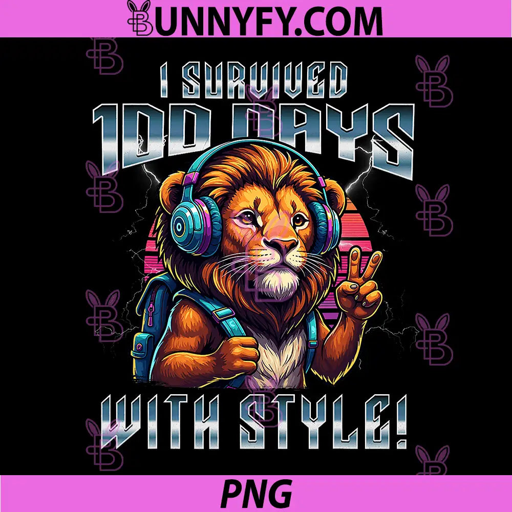Style Lion 100 Days of School PNG, Student Teacher PNG
