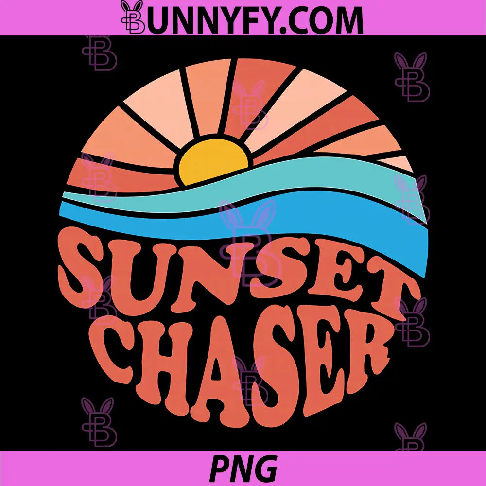 Retro Sunset Chaser California PNG, 70s Aesthetic Nature PNG