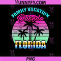Family Vacation Orlando Florida Sunset Art PNG, Retro Palm Sunset PNG