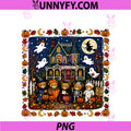 Retro Vintage 90s Ghosts Trick-or-Treat Bears PNG, Haunted House PNG