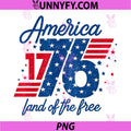 America 1776 Land of The Free PNG, 4th of July PNG