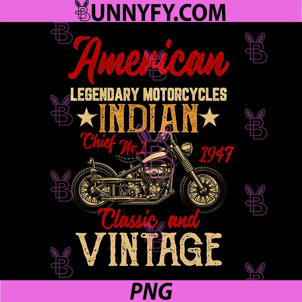 Retro Vintage American Motorcycle PNG, Indian for Old Biker PNG