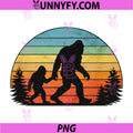 Retro Vintage Bigfoot Dad PNG, Fathers Day PNG, Sasquatch Father Son PNG