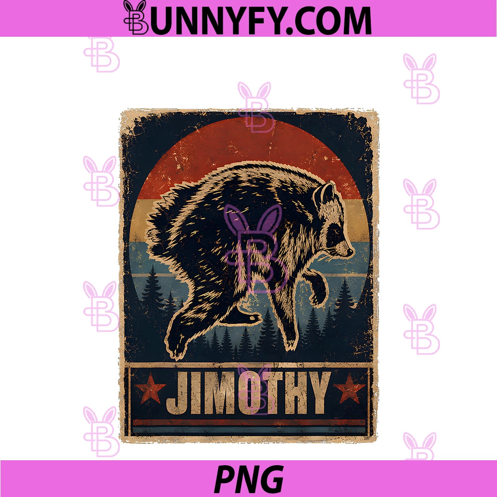 Retro Vintage Jimothy PNG, Raccoon Meme Raccoon Feral Trendy PNG