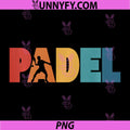 Padel Retro Vintage Player Silhouette PNG, Colorful Padel Sport Logo PNG