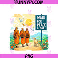 Retro Walk For Peace Monks With PNG, Aloka Dog Minimalist Zen Art PNG