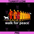 Walk For Peace Buddhist Monks Illustration PNG, Peace Walk Spiritual Graphic PNG