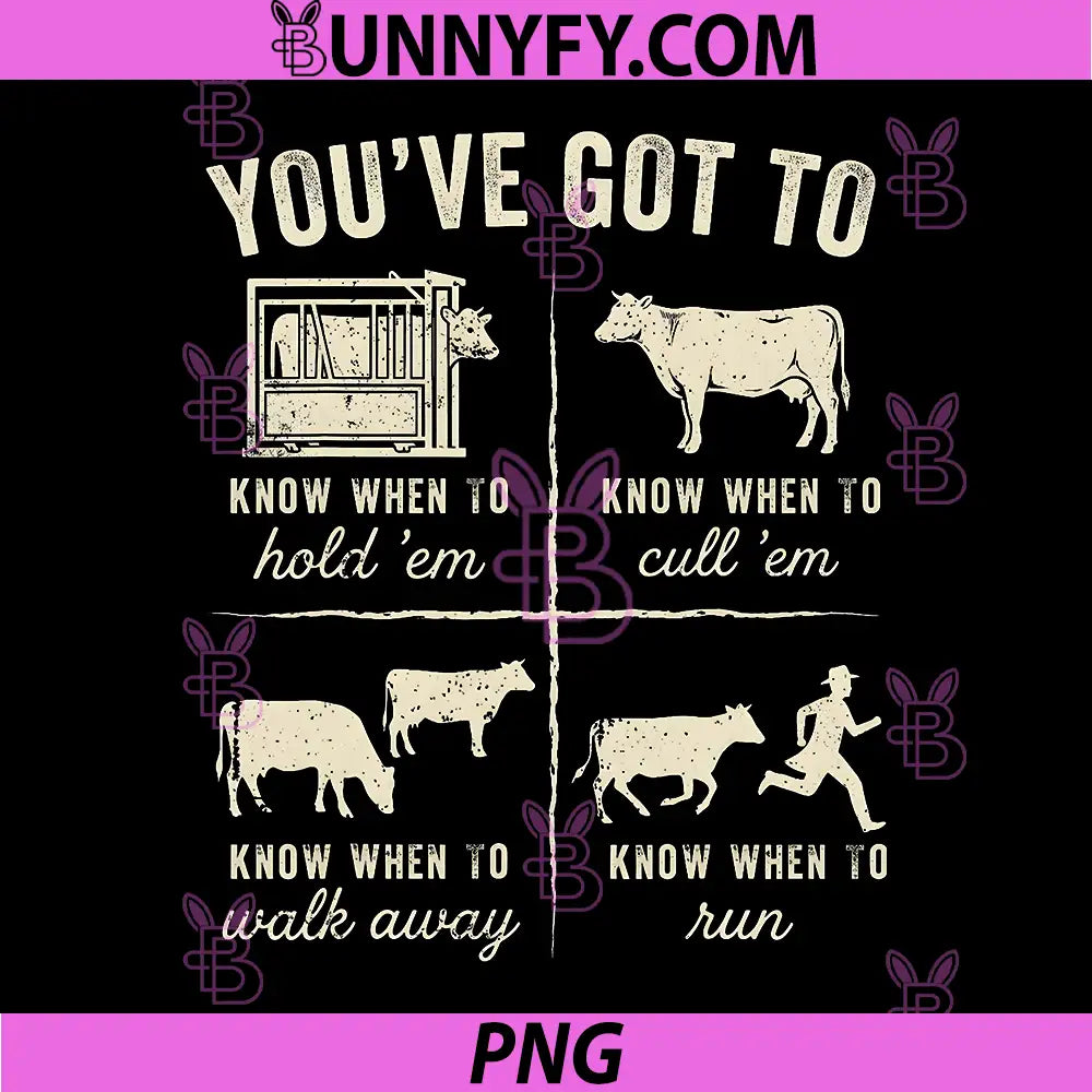 Youve Got to Know When to Holdem PNG, Funny Cow Lover PNG