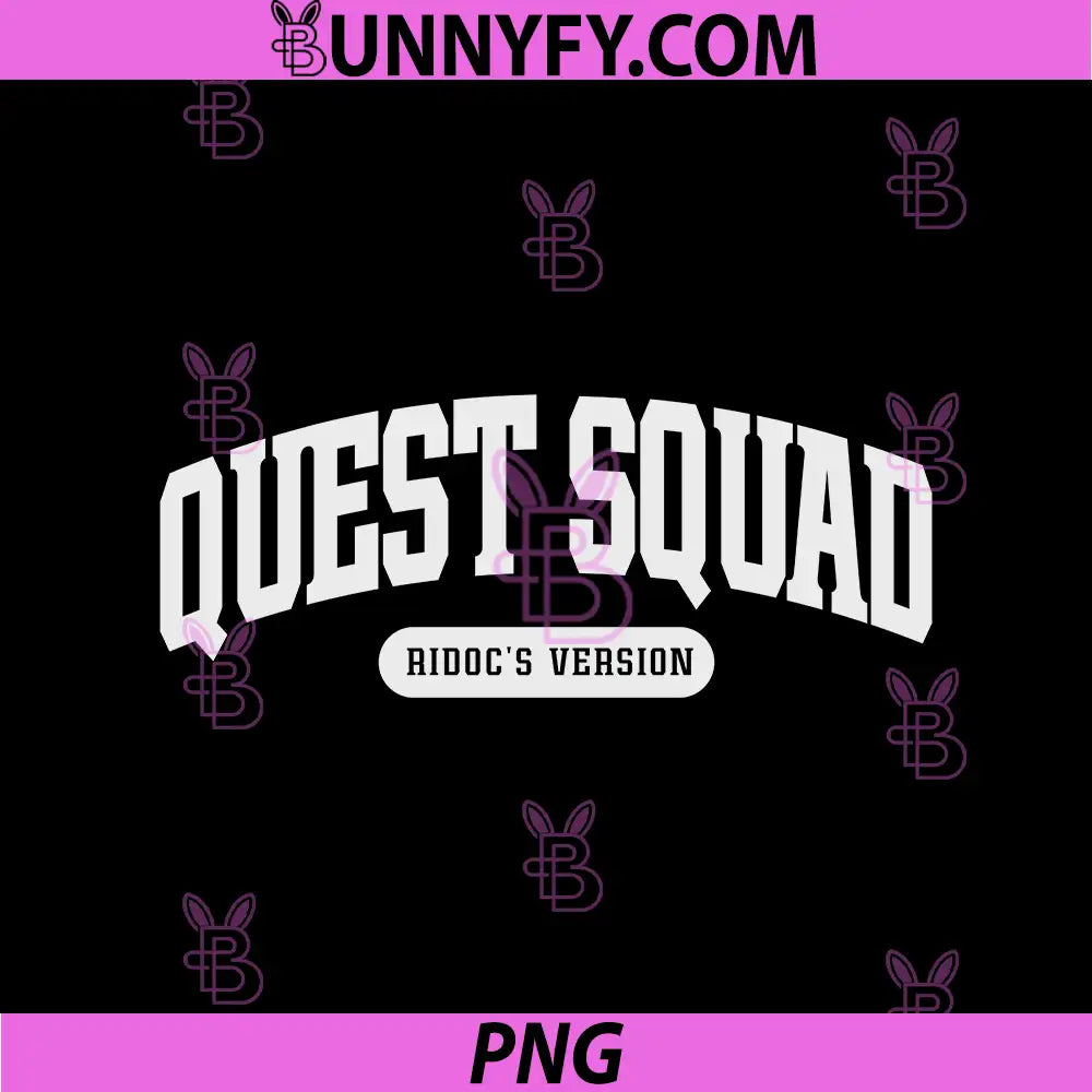 Quest Squad Bold Typography PNG, Ridoc’s Version Logo PNG